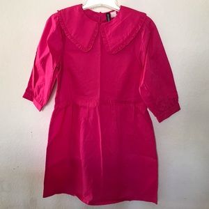 Hot pink frilly collared dress
